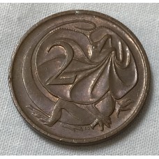 AUSTRALIA 1979 . TWO 2 CENTS COIN . FRILLED NECK LIZARD